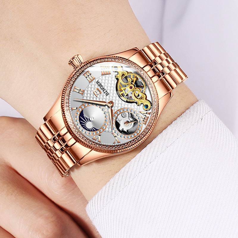 Noir Regalia Imperial Skeleton Rose Gold- Luxury Timepieces Side Angle