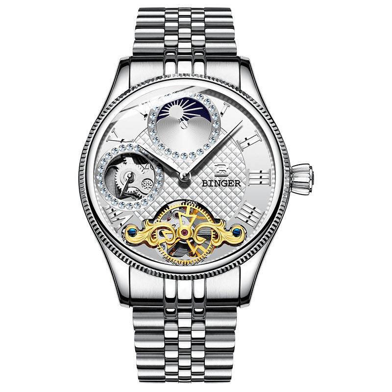 Noir Regalia Imperial Skeleton - Silver Edition Luxury Men's Watch