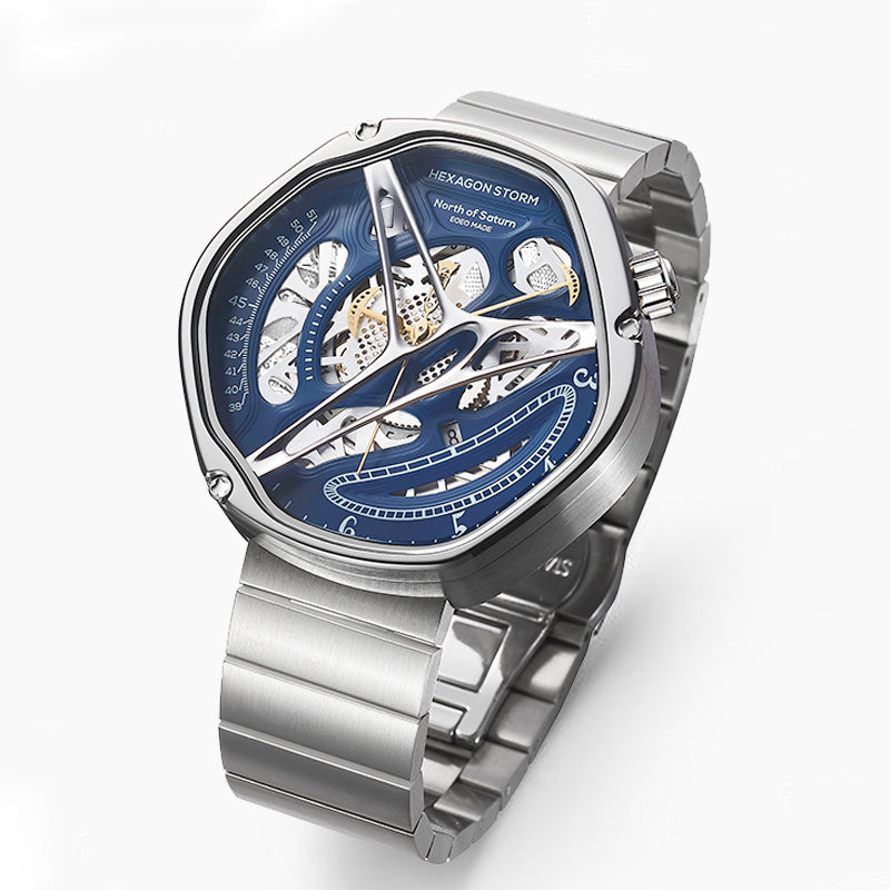 Noir Regalia Alien Ascendancy – Hollowed Steel Automatic Luxury Watch